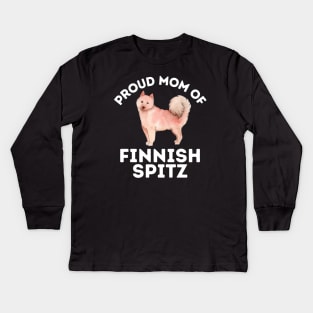 Mom of Finnish Spitz Life is better with my dogs Dogs I love all the dogs Kids Long Sleeve T-Shirt